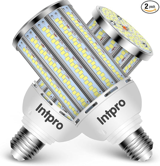 Intpro LED Corn Light Bulb LED Light Bulb 450W Equivalent 5500 Lumen 6500K 40W Large Area Cool Daylight White E26/E27 Base for Outdoor Indoor Garage Warehouse Factory Workshop Street Backyard 2Pack