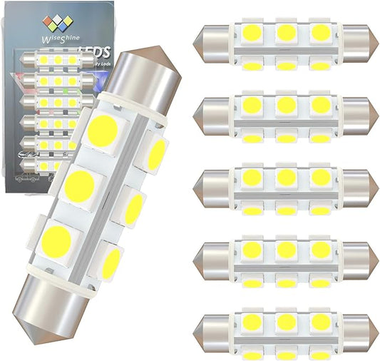44mm DC 24V 578 569 Festoon LED Bulb Extremely Super Bright 6000K White,561 562 566 Led Light Bulb for Truck Marine Boat Interior Reading Lights (Pack 6)