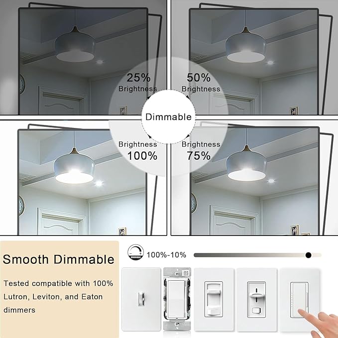 7.3 Inch E26 Led Bulb 6W Dimmable, 6000K Cool White Edison Bulbs 800LM, Equal 80 Watt Tubular T10 T9 Long Clear Glass Light Bulb for Rustic Pendant Industrial Pipe Wall Sconces - 4Pack