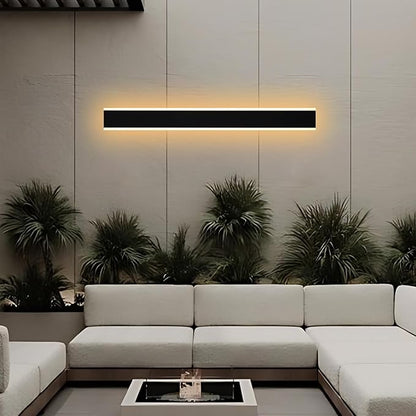 Yaohong 48 inch Outdoor Long Wall Lights for House, 2 Pack LED Dimmable Black Exterior Wall Sconce IP65 Waterproof Outdoor Porch Lights Wall Mount for Living Room Patio Corridor Courtyard