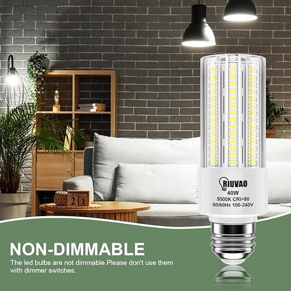 4pcs LED Light Bulb 5000LM 300w Equivalent Super Bright 5000K Cool Daylight White 20W LEDs Bulb E26/E27 Medium Base for Outdoor Indoor Home Garage Backyard LED Corn Light Bulb