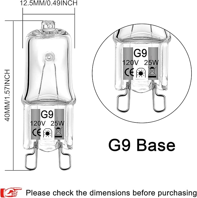 G9 Halogen Bulbs 25W Dimmable T4/Q25/G9/CL/120V JD Type Halogen House Hold Light Bulb for Hanging Pendant Accent Type Spot Down Lamp Chandelier Sconce Fixture Lighting, Warm White 2700K (10 Pack)