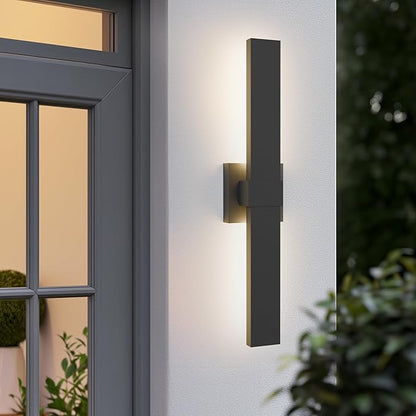 LamQee 23.6 In Aluminum Long Outdoor Wall Lights, 3000K 1303LM LED Waterproof IP65, Modern Exterior Lighting Fixture Linear Outdoor Sconce Wall Mount Outside Lighting for House Porch Patio Garage Door