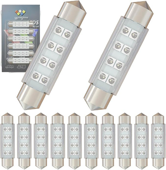 578 Festoon Dome LED Bulb,211-2 Festoon LED Bulb Blue,212-2 LED Bulbs 43mm 44mm DC 24V for Truck Interior Dome Trunk Lights (Pack 12)