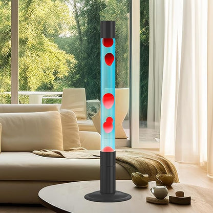 30-Inch Relaxing Liquid Motion Lamps,Magma Lamps, Home Decor Living Room Office Bedroom Lamp for Adults (White Water Red Wax)