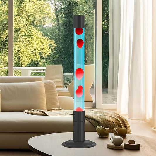 30-Inch Relaxing Liquid Motion Lamps,Magma Lamps, Home Decor Living Room Office Bedroom Lamp for Adults (White Water Red Wax)