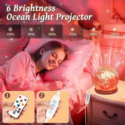 Teen Girl Gifts Trendy Stuff Ocean Lamps for Bedroom,18 Colors Northern Lights Projector Mood Lighting,Dimmable Night Light Projector Lights for Bedroom,Remote Aesthetic Room Decor for Teen Girls Gift