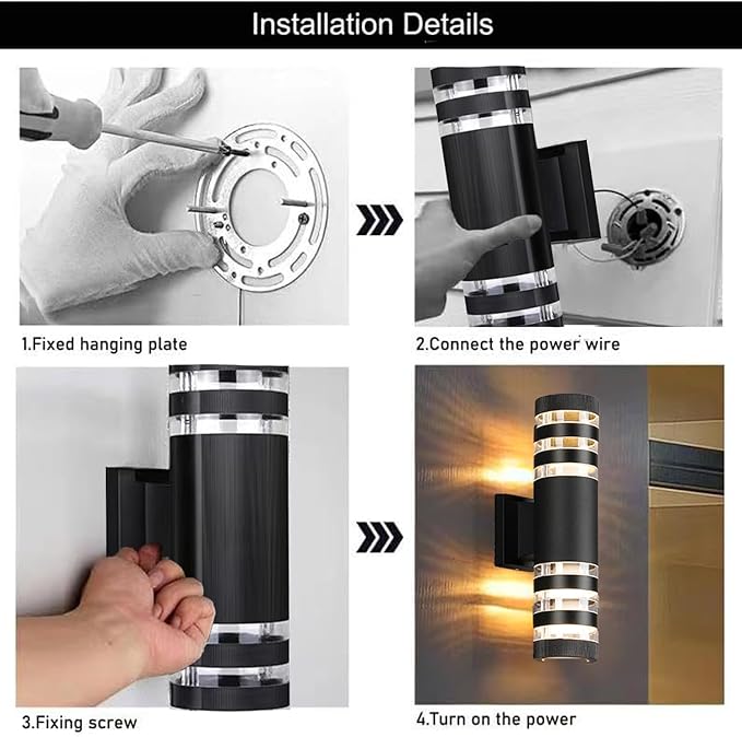 4Pack 15inch LED Cylinder Up & Down Wall Lights,18W Modern Outdoor Wall Light 4000K Day White Aluminum Body Waterproof IP65 LED Exterior Light Fixtures Wall Mount for House Patio Garage Garden