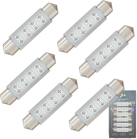 578 Festoon LED Bulb 211-2 212-2 LED Bulbs Green 43mm 44mm DE3425 3423 6451 561 DC 24V for Truck Interior Door Cargo Lights (Pack 6)