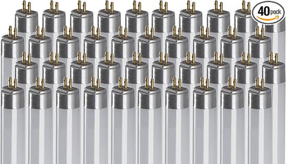 GoodBulb F28T5/835/ECO 28W 46 Inch T5 Fluorescent Light Bulb 3500K Soft White Medium Bi-Pin Base 2900 Lumens 85 CRI 36000 Life Hours Instant/Programmed Start (Pack of 40)