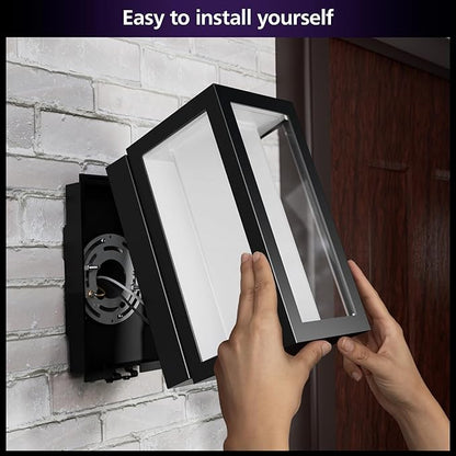 Philips Hue Impress Outdoor Wall Light (Hardwired), (6.1 x 9.4 in) White & Color Light, Voice Control, Bridge Required