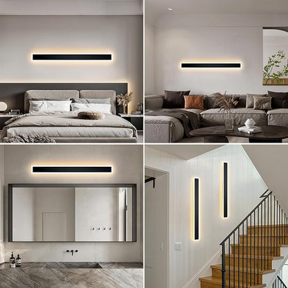 2 Pack 57.0 inch Modern Led Outdoor Wall Light, 3000K-6000K 10%-100% Dimmable Lights for Outside, IP65 Waterproof Wall Sconce Light with Remote Control for Porch,Hallway, Garage,Patio,Stairway,Yard