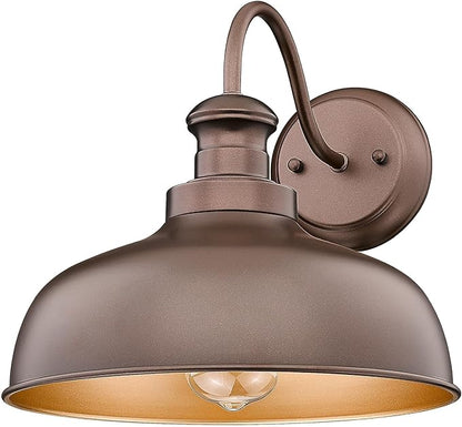 Outdoor Wall Light Fixture, Farmhouse Barn Light, Farmhouse Weatherproof Exterior Wall Sconce, Anti-Rust Outside Lantern Lamp for Porch, Patio, Garage (Oil-Rubbed Bronze, Regular-1Pack)