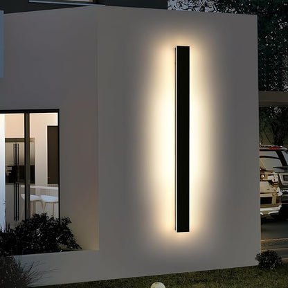 Modern Outdoor Wall Light Fixture, 57inch Long Linear LED Sconces, 3 Color 3000K/4500K/6000K, IP65 Waterproof, 50W, White Acrylic, Exterior Wall Mount Lighting for House, Patio, Garage