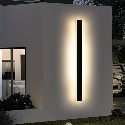 Modern Outdoor Wall Light Fixture, 57inch Long Linear LED Sconces, 3 Color 3000K/4500K/6000K, IP65 Waterproof, 50W, White Acrylic, Exterior Wall Mount Lighting for House, Patio, Garage