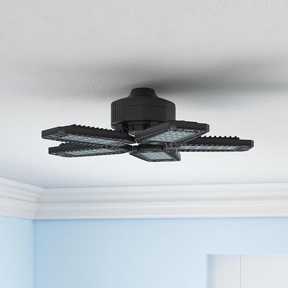LED Garage Light - 160W 16000LM 6500K LED Garage Ceiling Lights, Screw in Shop Lighting 5+1 Deformable Panels for Attic, Basement, Workshop, E26/E27 (2)