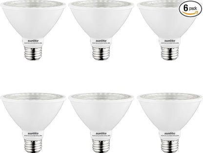 Sunlite LED PAR30 Short Neck Flood Light Bulb, 9 Watt, (75W Equivalent), 850 Lumens, Medium Screw (E26) Base, Dimmable, ETL Listed, 2700K Soft White, 6 Count