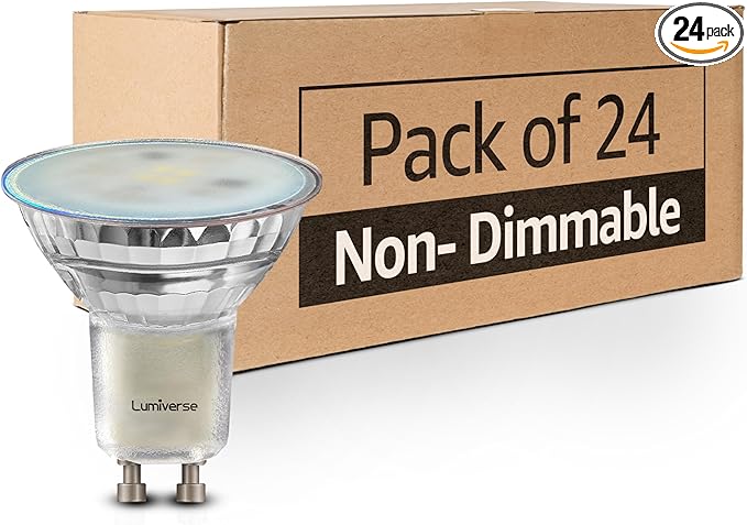 MASTERY MART 24 Pack GU10 LED Bulb, Non-dimmable Track Light Bulbs, 5000K Daylight White, 4W for 35W Halogen Bulb Replacement for Range Hood, Tracklights and Recessed Lighting