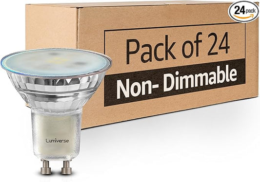 MASTERY MART 24 Pack GU10 LED Bulb, Non-dimmable Track Light Bulbs, 5000K Daylight White, 4W for 35W Halogen Bulb Replacement for Range Hood, Tracklights and Recessed Lighting
