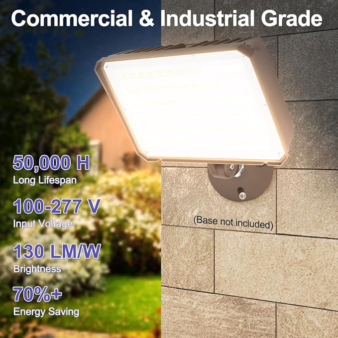 LED Flood Lights Outdoor with Dusk to Dawn Photocell, 3/4/5000K Security Lighting 100W 80W 60W Tunable, IP65 Waterproof Knuckle Mount Exterior Floodlights for Barn, Backyard, ETL Listed, 4 Pack