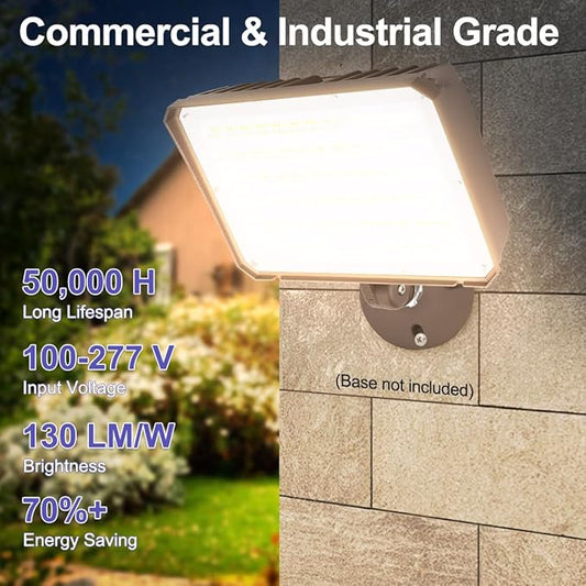 LED Flood Lights Outdoor with Dusk to Dawn Photocell, 3/4/5000K Security Lighting 100W 80W 60W Tunable, IP65 Waterproof Knuckle Mount Exterior Floodlights for Barn, Backyard, ETL Listed, 4 Pack