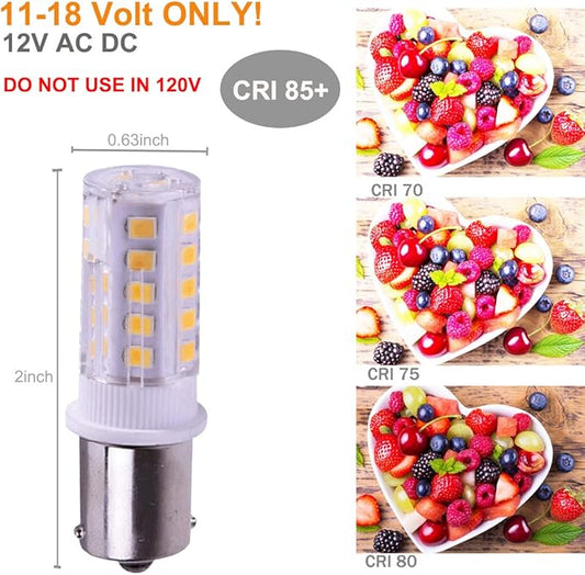 12V BA15S Led Bulbs,1156 1141 2700K Warm White,DC Bayonet Single Contact Base,AC10-18V DC10-30volt for Landscape RV Camper Interior Marine Boat Trailer Lights, 6 Pack