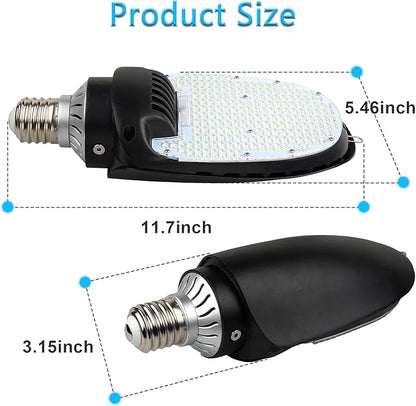 115W LED Shoebox Corn Retrofit Lamps, 5000K 15525LM Shoebox Corn Light Bulb(500W MH Equiv.) Rotatable E39 Mogul Base, 180° LED Paddle Bulb for Retrofitting Parking Lot Street Lighting (6-Pack)