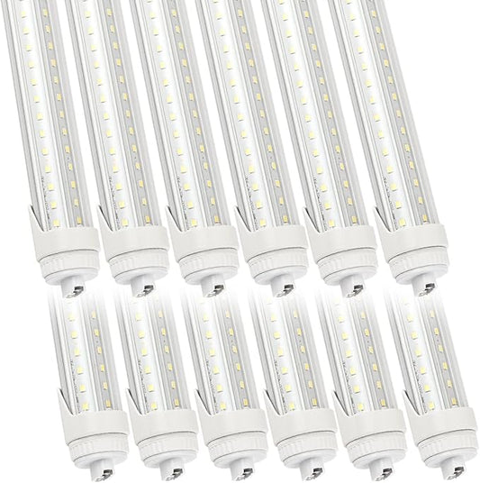 12 Pack 2FT T8 LED Tube Light Bulbs R17d High Output Cap 20W 6000K Cool White with Ultra Bright Dual-Row LED for 2Foot T10 T12 Fluorescent Replacement