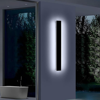 39.3inch Modern Outdoor Wall Light, Black Outside LED Wall Sconces, 6000K Cold White, 36W, IP65 Waterproof, Long Linear Exterior Lighting Fixture for House, Garage, Porch, Garden