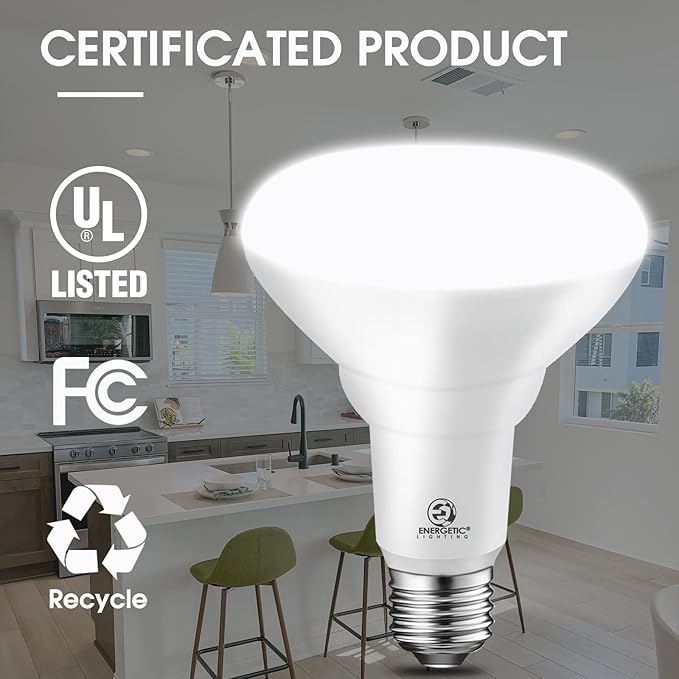 Energetic 12 Pack LED Recessed Light Bulbs BR30, 1100Lumens, 11W Equivalent 85W, Dimmable, Warm White 3000K, Indoor Flood Lights for Recessed Cans, UL Listed
