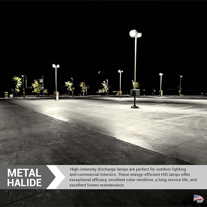 Diodesy- M57 Metal Halide Lamp 175W Probe Start 14000 Lumens E26 Medium Base 4000K Cool White Clear ED17 Shape 10000 Hours Lifespan- High Intensity Discharge HID Outdoor Light Bulb for Street Parking