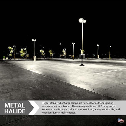 Diodesy- M57 Metal Halide Lamp 175W Probe Start 14000 Lumens E26 Medium Base 4000K Cool White Clear ED17 Shape 10000 Hours Lifespan- High Intensity Discharge HID Outdoor Light Bulb for Street Parking
