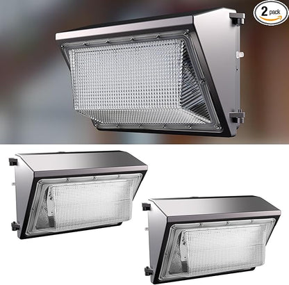 Lightdot 2Pack 150W LED Wall Pack Lights - 22500Lm(150Lm/W) Dusk-to-Dawn (100-277V) 5000K IP65 Outdoor Exterior Lighting Fixture for Warehouse/Parking Lots | 5-Yr Warranty, ETL(Height:10~20ft)