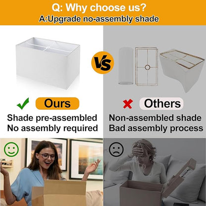 21" Touch Bedside lamps with 2 USB & AC Outlets, 3-Way Dimmable Bedside Table Lamps Set of 2 for Bedroom Living Room Office Reading, White Shade Lamps for Night Stands, 2700K LED Bulbs Included