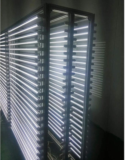 4Pack R17d V shaped Rotatable 2pin base 8 foot led bulbs Double Row 65W,Need Bypass Ballast,Replace 150W Fluorescent Shop Lights Dual-Ended Power, Cold White 6000K,clear Cover, AC 90-277V