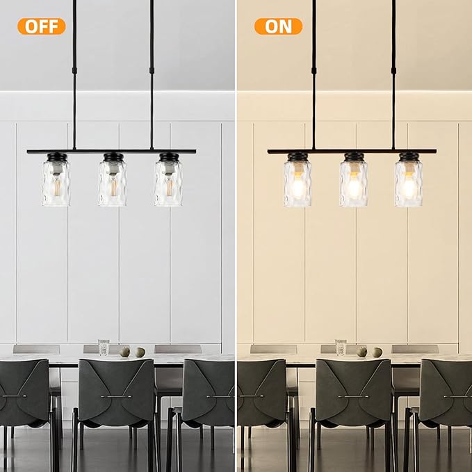 1 Pack Hammered Glass Lamp Shade Replacement Globe & Cover for Light Fixture Chandelier, Table Lamps, Pendant, 1-5/8 inch Fitter, Clear Hammered Water Ripple Cylinder Glass Shade