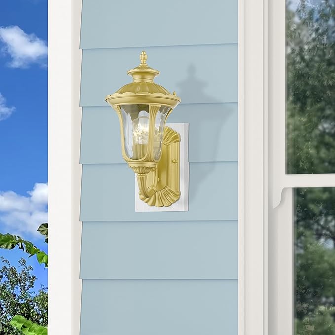 Livex Lighting 7850-13 Oxford 1 Light Outdoor Wall Lantern, White, 7.25 x 15.5 x 8.75