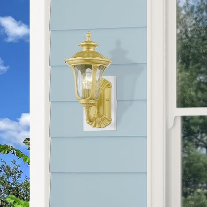 Livex Lighting 7850-13 Oxford 1 Light Outdoor Wall Lantern, White, 7.25 x 15.5 x 8.75