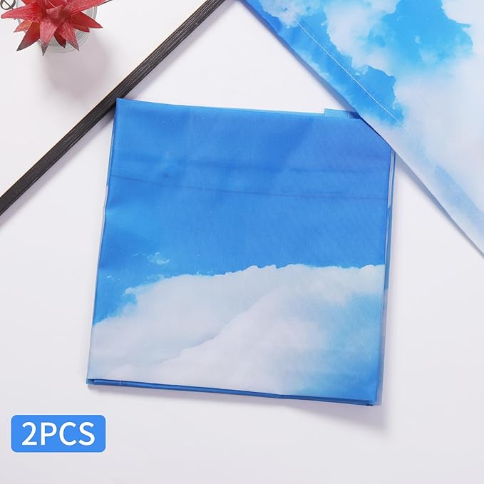2pcs Fluorescent Light Covers - Light Covers for Ceiling Lights Classroom, Magnetic Light Filters for Office, Hospitals, Home 4 x 2 Feet (Blue sky and white clouds)