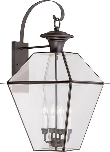 Livex Lighting 2386-07 Westover 4-Light Outdoor Wall Lantern, Bronze