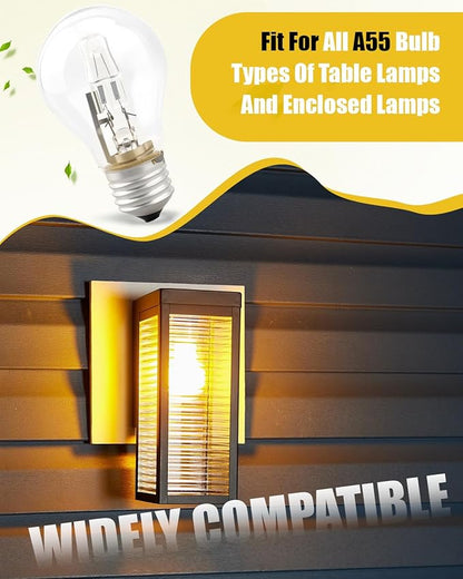 A55 E27 Halogen Lamp 220V 53W 96 * 55mm 2700K Halogen Bulb Clear Replacement Fit for Incandescent Lamp(53W),10PCS