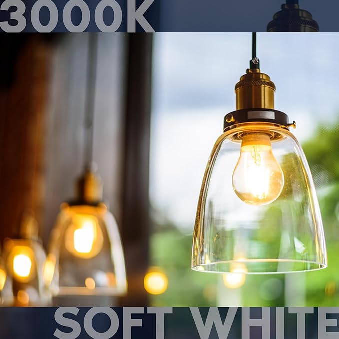 LUXRITE Vintage A19 LED Light Bulbs 60W Equivalent, 3000K Soft White Dimmable, 800 Lumens, Standard LED Edison Bulb 8W, UL Listed, E26 Base (6 Pack)