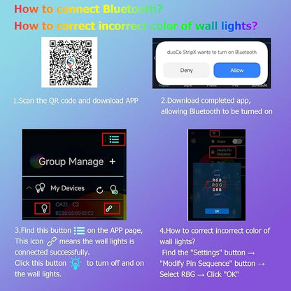 RGB Outdoor Wall Lights Exterior,24in 2PC Modern Outside Linear Wall Sconce,IP65 Waterproof Contemporary Proch Light with Remote and APP Control,Timer Schedule,for Garage and Entrance