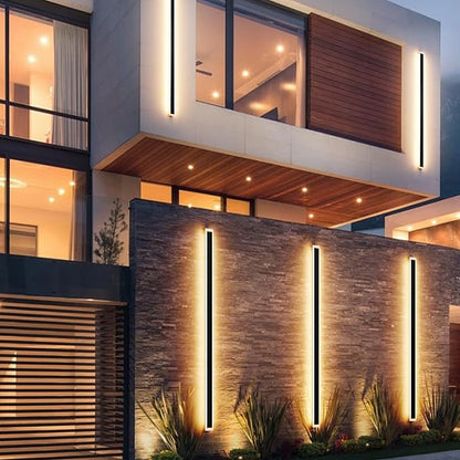 Aipsun Outdoor Wall Lighting 1 Pack, Black LED Exterior Sconces 3000K,31.5inch Modern Outdoor Wall Light Fixtures for House Courtyard Balcony Porch