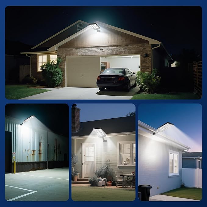 Solar Street Lights Outdoor, 10000K Ultra Bright LED, Waterproof IP65, Motion Sensor, Dusk to Dawn, Suitable for Commercial Area, Parking Lot, 1 Pack