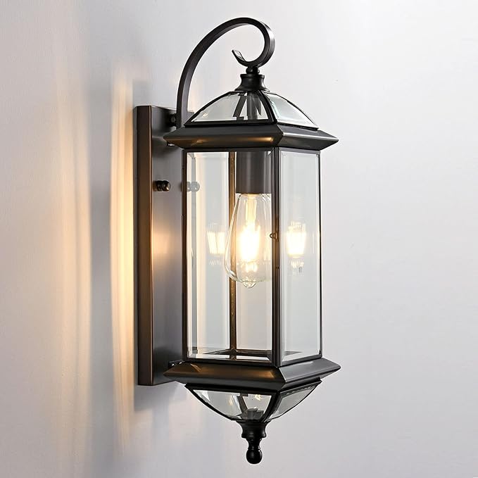 Milaii Copper Outdoor Wall Lights 20" H Exterior Light Fixture Oil Rubbed Bronze Anti-Rust Wall Lantern Fixture Waterproof Wall Mount Porch Light for Garage Patio Doorway E26 Base Socket