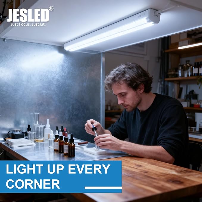 JESLED 2FT T8 LED Tube Light, 12W(30W Equivalent), 1680LM, 6000K, Ballast Bypass, 24 Inch F17T8 Fluorescent Bulb Replacement, Dual Ended, 24” Lighting Tube Fixture (4-Pack)