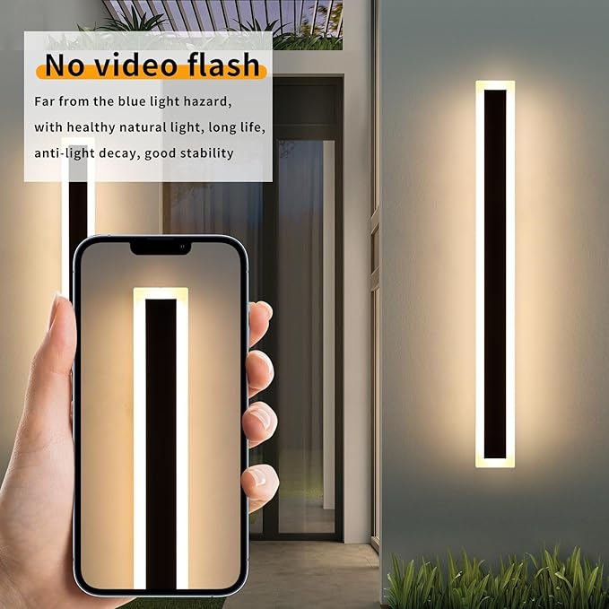 Mikeru Upgraded Widened 2pack 57inch Long LED Wall Light Fixtures, 3000k Exterior Lighting Fixtures Ip65 Waterproof Rust Outdoor Light Fixtures Hardwire Wall Mount Porch Lights Outdoor for Garage