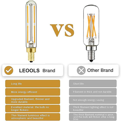 Leools E12 Long Candelabra LED Light Bulbs 40 Watt LED Chandelier Light Bulbs Warm White 2700K 95+CRI AC120V 400LM Dimmable T6 Candle Bulb, Pack of 12