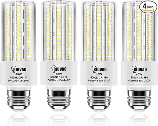 4pcs LED Light Bulb 5000LM 300w Equivalent Super Bright 5000K Cool Daylight White 20W LEDs Bulb E26/E27 Medium Base for Outdoor Indoor Home Garage Backyard LED Corn Light Bulb